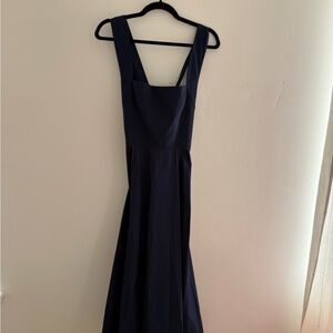 STAUD Teresa Cotton Crossback Midi-Dress